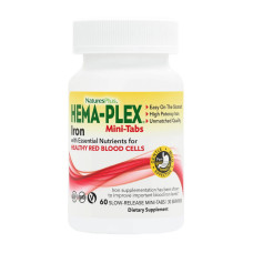 Добавка для здоровья, Hema-Plex Iron, Natures Plus, 60 мини-таблеток пролонгированного действия