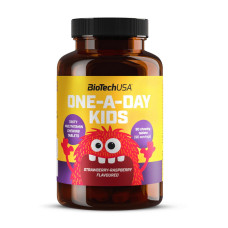 Вітаміни та мінерали, One-A-Day Kids, BioTech, 90 жувальних таблеток (Полуниця-малина)