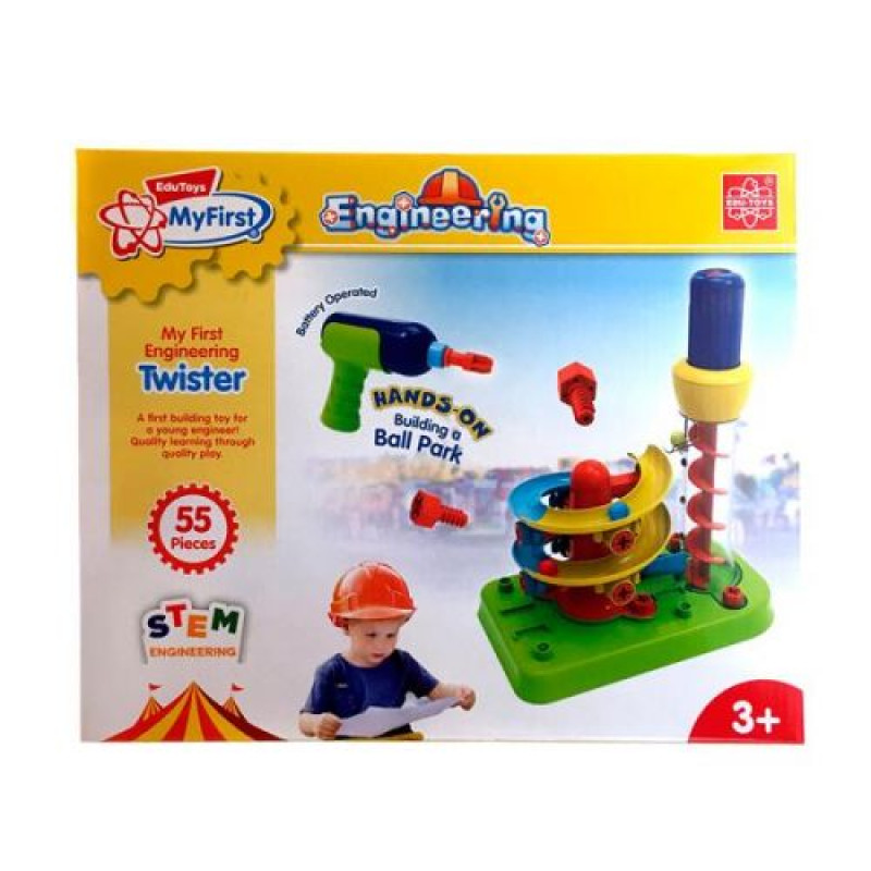 Набор для сборки Edu-Toys Горка-спираль с инструментами 55 деталей