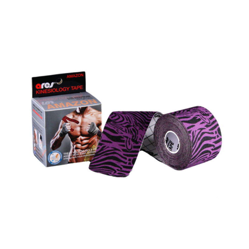 Кінезіо тейп Ares Amazon 5см х 5м Зебра