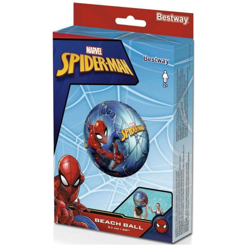 Надувний м'яч Aqua Speed BESTWAY SPIDER-MAN 2137 51 см синій, червоний Діт age 2+