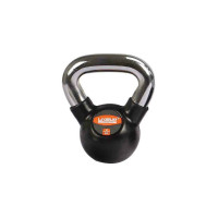 Гиря LiveUp Rubber Kettlebell, цільнолита, 4 кг, чавун/гума, чорна