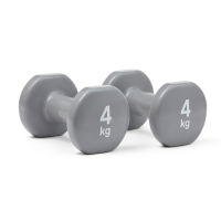 Reebok Dumbbells гантели для фитнеса, виниловое покрытие, эргономичная форма, нескользящая поверхность, разный вес, яркие цвета, для домашних тренировок и аэробики, 4 кг