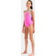 Купальник закритий для дівчат Arena LINES SWIMSUIT SWIM PRO BACK L рожевий, бірюзовий Діт 152 см