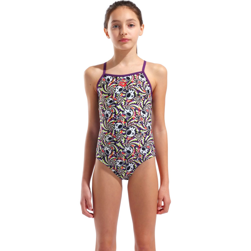 Купальник закритий для дівчат Arena FUN SKULLS SWIMSUIT LIGHTDROP