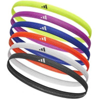 Пов'язки на голову Adidas Hairbands 6pk чорний, білий, червоний, фіолетовий, синій, жовтий Уні One S