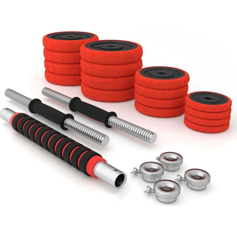 Гантелі розбірні HMS SGGX30 з перехідником для штанги, 2 x 15 кг