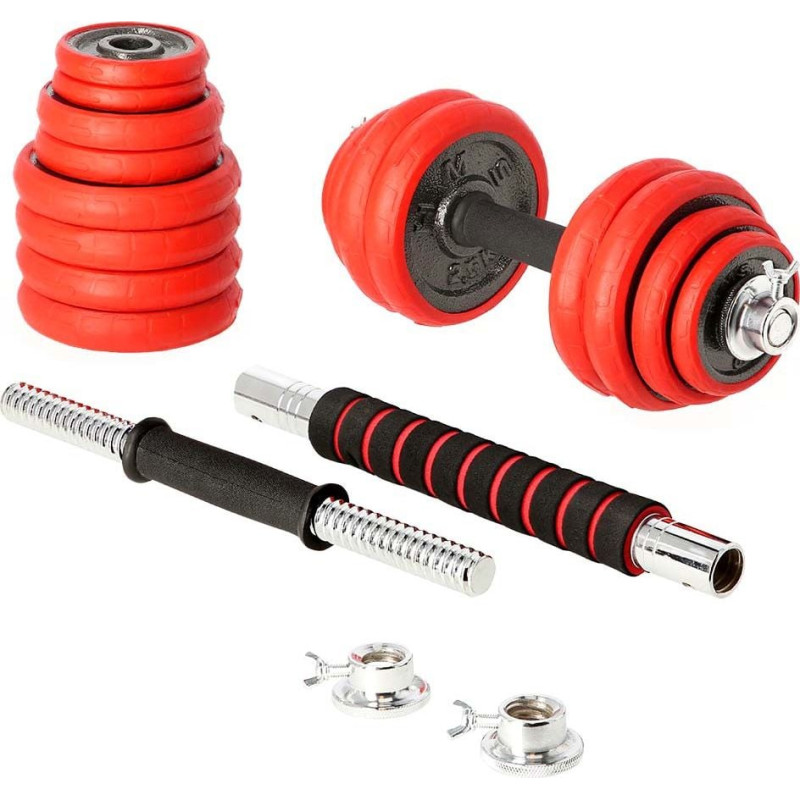 Гантелі розбірні HMS SGGX30 з перехідником для штанги, 2 x 15 кг