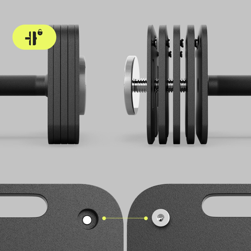 Гантель Zipro з регульованим навантаженням КВАДРАТ 16 кг