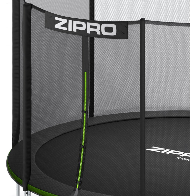 Батут Zipro Jump Pro з зовнішньою сіткою 14 футів 435 см чорно-зелений