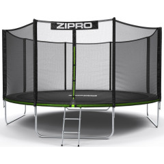 Батут Zipro Jump Pro з зовнішньою сіткою 14 футів 435 см чорно-зелений