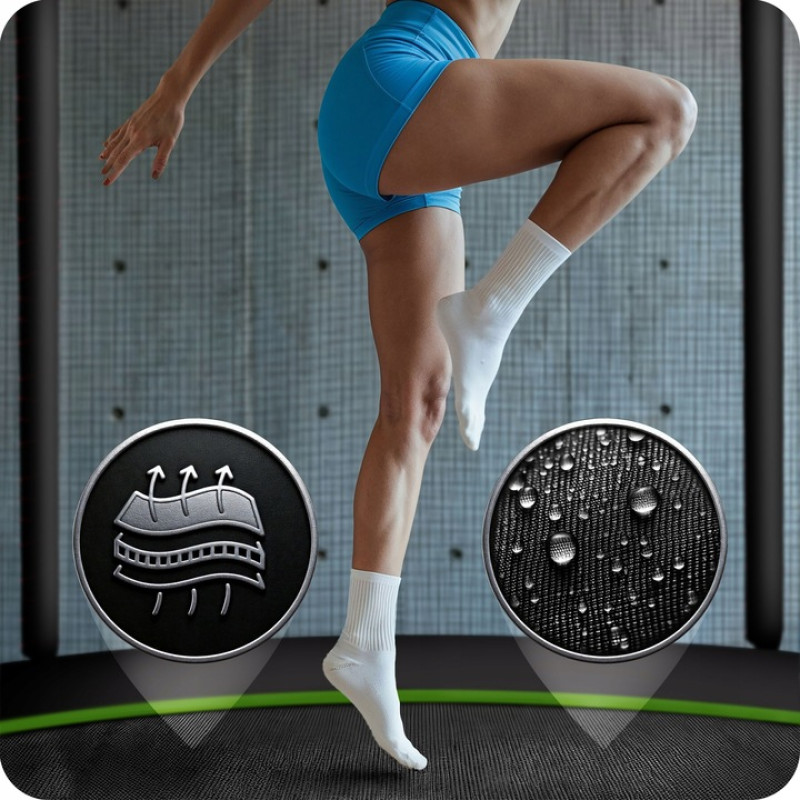 Батут Neo-Sport NS-15Z231 з зовнішньою сіткою 15 футів 465 см, чорно-зелений