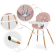 Стільчик для годування Nukido Lilo 63 х 64 х 93 см - рожево-білий