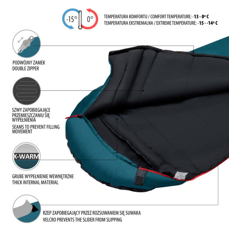 Спальний мішок NILS CAMP NC2005 темно-зелений