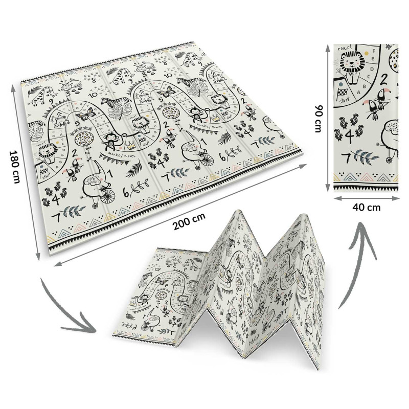 Килимок розкладний дитячий 200 x 180 x 1 см Nukido NK-340 Океан-Сафарі