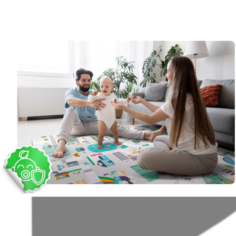 Дитячий килимок-пазл Nukido Маленьке місто, 38 x 38 см 9 шт, різнокольоровий