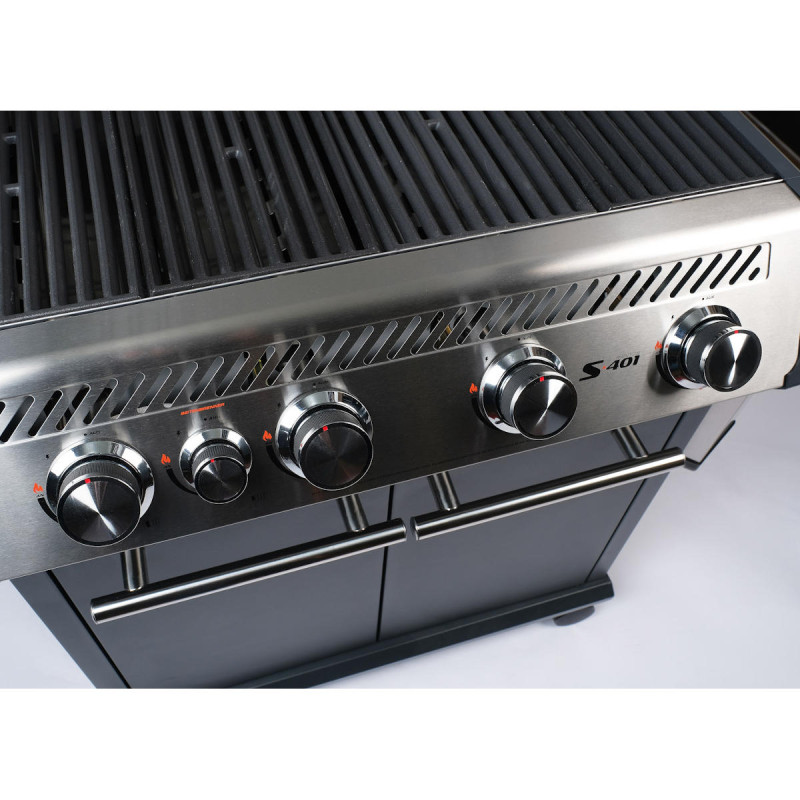 Газовий гриль SANTOS S-401 Black, з бічним пальником, чорний 900259 Код: 010954
