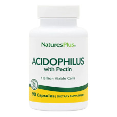 Ацидофильные бактерии с пектином, Acidophilus with Pectin, Natures Plus, 90 капсул