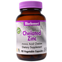 Цинк Хелатный, Albion, Bluebonnet Nutrition, 90 вегетарианских капсул