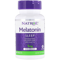Мелатонин, с повышенной силой действия, 5 мг, Natrol, 60 таблеток