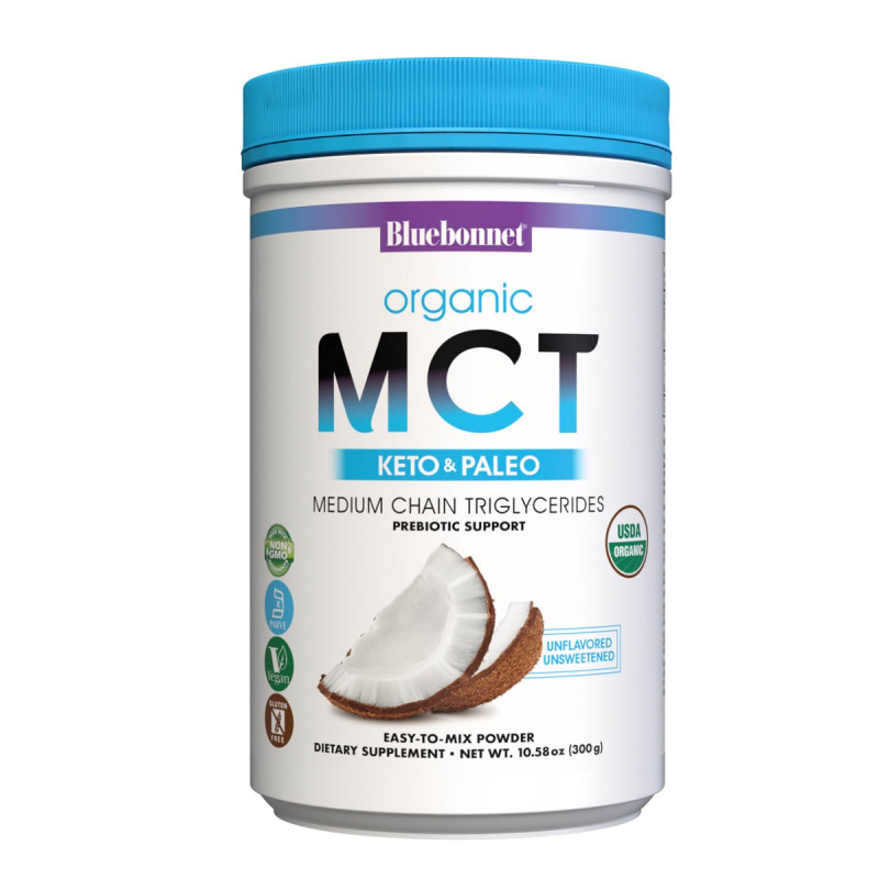 MCT Органический порошок из кокосового ореха, Bluebonnet Nutrition, 300 грамм