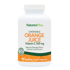 Вітамін С, Orange Juice Vitamin C, 500 мг, Natures Plus, 90 жувальних таблеток