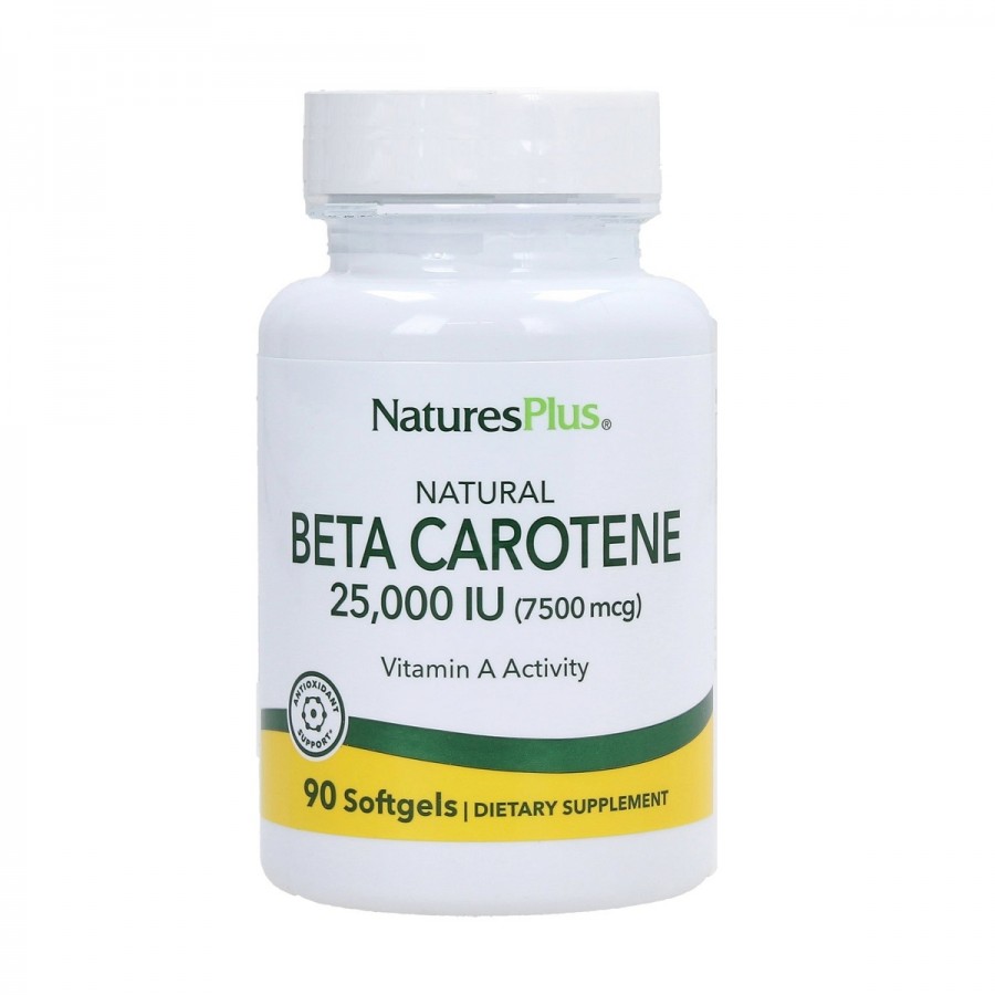 Бета Каротин 25000 МО, Beta Carotene, Natures Plus, 90 гелевих капсул