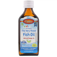 Рыбий Жир для Детей, Лимонный Вкус, Kid's Fish Oil Lemon, Carlson, 200 мл