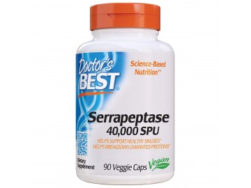 Серрапептаза, Serrapeptase, Doctor's Best, 40,000 SPU, 90 капсул