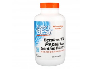 Бетаїн HCL і Пепсин, Betaine HCL & Pepsin, Doctor's Best, 360 капсул