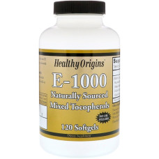 Витамин E 1000IU, Healthy Origins, 120 желатиновых капсул