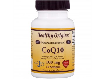 Коензим Q10, Kaneka (COQ10), Healthy Origins, 100 мг, 10 желатинових капсул