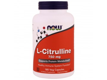 L-Цитрулін, L-Citrulline, Now Foods, 750 мг, 180 капсул