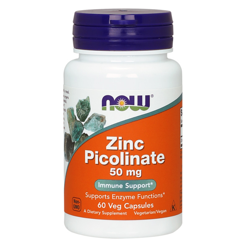Цинк Пиколинат, Zinc Picolinate, Now Foods, 50 мг, 60 Вегетаріанских Капсул