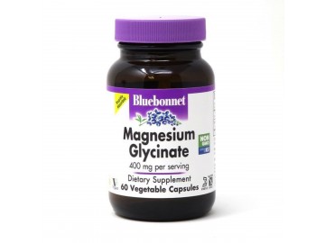 Магній гліцинат, 400 Мг, Magnesium Glycinate, Bluebonnet Nutrition, 60 вегетаріанських капсул