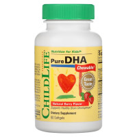 ДГК (докозагексаеновая кислота) для детей, вкус ягод, Pure DHA, ChildLife, 90 желейных капсул