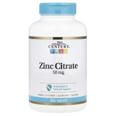 Цитрат Цинку, 50 мг, Zinc Citrate, 21st Century, 360 таблеток