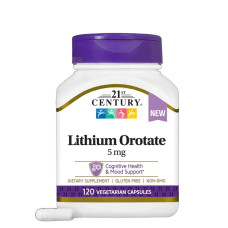 Літій оротат, 5 мг, Lithium Orotate, 21st Century, 120 вегетаріанських капсул