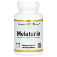 Мелатонин, 3 мг, Melatonin, California Gold Nutrition, 90 вегетаріанских капсул