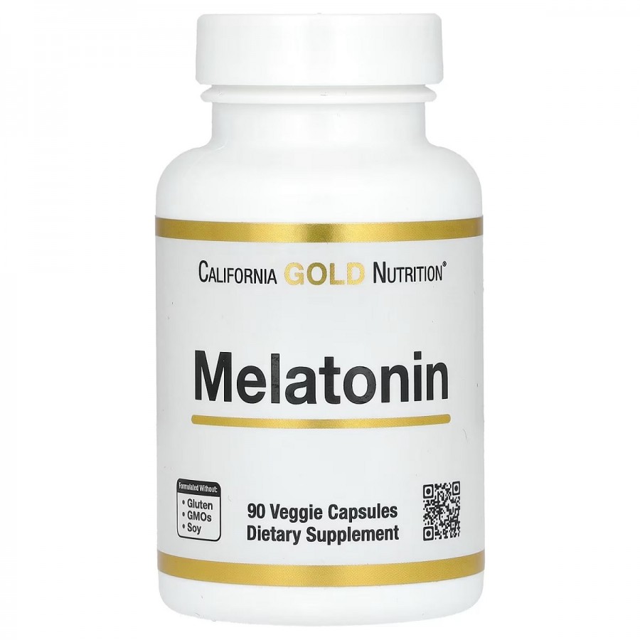 Мелатонін, 3 мг, Melatonin, California Gold Nutrition, 90 вегетаріанських капсул