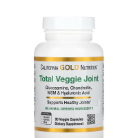 Поддержка суставов с глюкозамином, хондроитином, МСМ и гиалуроновой кислотой, Total Veggie Joint Support Formula, с глюкозамином, хондроитином, МСМ, гиалуроновой кислотой, California Gold Nutrition, 90 вегетарианских капсул