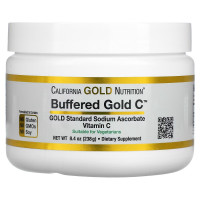 Буферизованный Витамин C, 1000 мг, некислый порошок, Buffered Gold C, Non-Acidic Vitamin C Powder, Sodium Ascorbate, California Gold Nutrition, 238 г