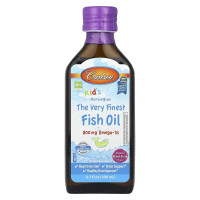 Норвежский рыбий жир для детей, вкус ягод, 800 мг, Kid's Norwegian Fish Oil, Carlson, 200 мл