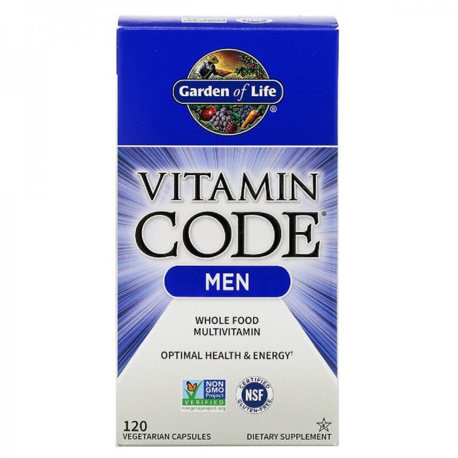 Чоловічі мультивітаміни, Vitamin Code, Garden of Life, 120 вегетаріанських капсул