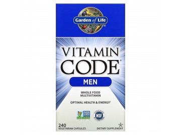 Чоловічі Мультивітаміни з цілісних продуктів, Vitamin Code, Whole Food Multivitamin for Men, Garden of Life, 240 вегетаріанських капсул