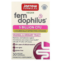 Пробиотики Для Женщин, Женский дофилус, 5 млрд КОЕ, Women's Fem Dophilus, Jarrow Formulas, 30 вегетарианских капсул