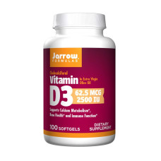 Витамин D3 (Холекальциферол), 2500 МО, Jarrow Formulas, 100 гелевых капсул