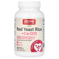 Червоний ферментований рис із коензимом Q10, Vegan Red Yeast Rice + Co-Q10, Jarrow Formulas, 120 рослинних капсул