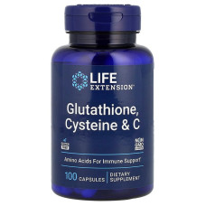 Глутатіон, цистеїн і вітамін C, Glutathione, Cysteine & C, Life Extension, 100 капсул