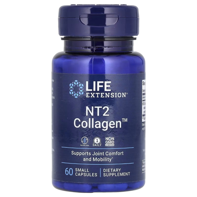 Коллаген неденатурированный II тип, 40 мг, NT2 Collagen, Life Extension, 60 мини капсул